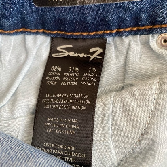 Seven 7 Blue Jeans 34x29 Pearls High Rise Skinny Tag Size 16 - Picture 6 of 14